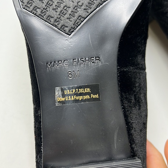 Marc Fisher Women’s Kneel Velvet Faux Pearl Loafers 8M Black Slip On Pointed Toe - Picture 10 of 10